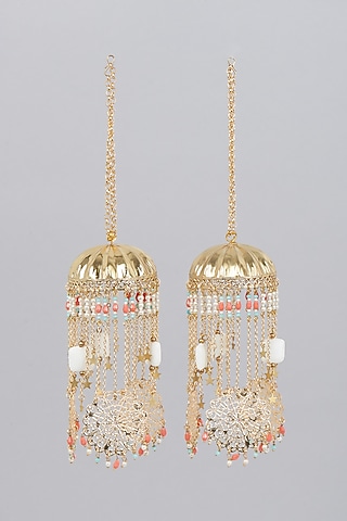 Gold Finish Kaleeras With Colorful Beads & Pearls by Beabhika