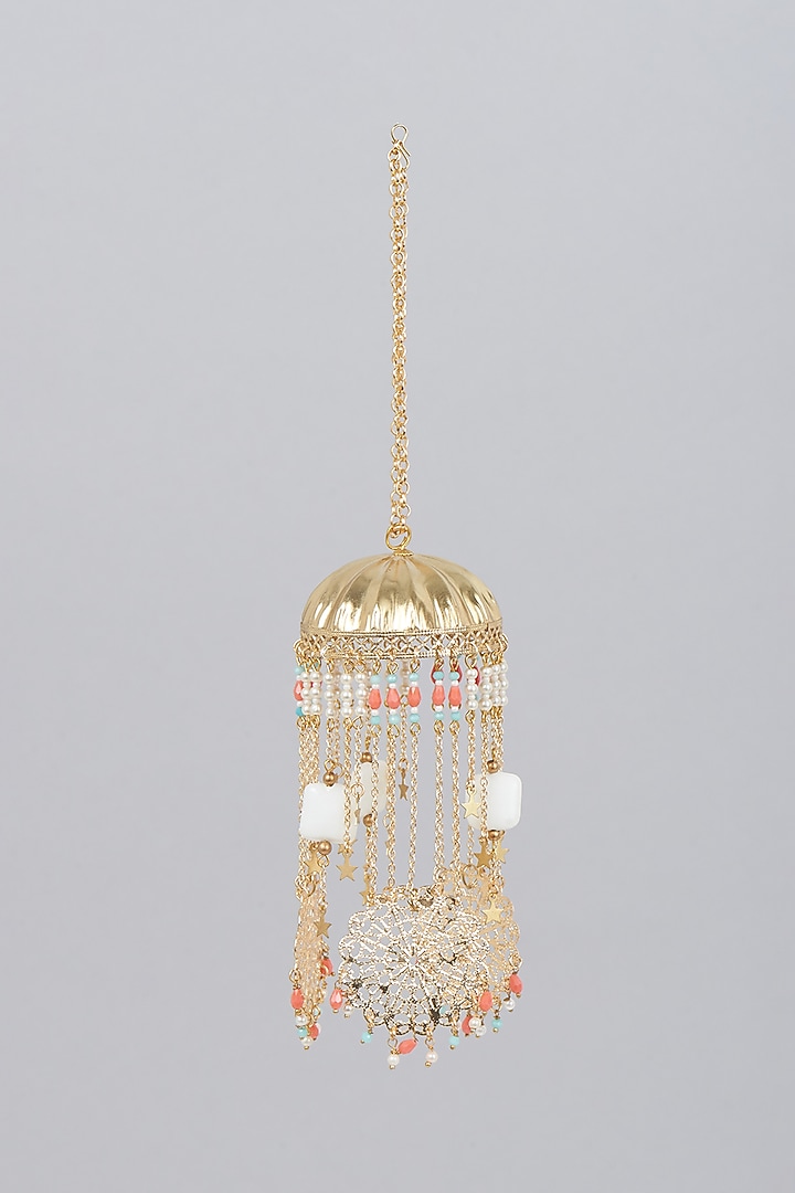 Gold Finish Kaleeras With Colorful Beads & Pearls by Beabhika at Pernia's Pop Up Shop