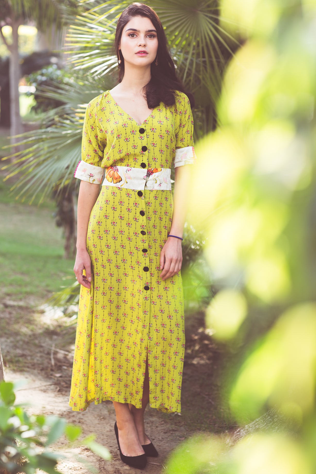 Lime Green Heart Printed Dress by Aaryaa By Kashveen Kohli at Pernia's Pop  Up Shop 2026