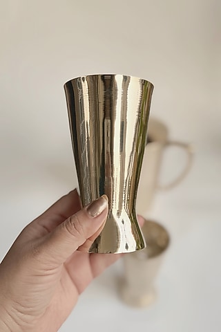 Gold Kansa Tall Glasses (Set of 2) by Abel House