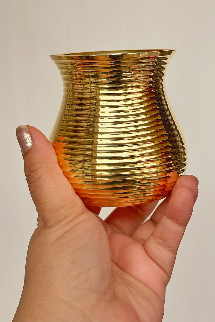 Gold Brass Glasses Set (Set of 6) by Abel House at Pernia's Pop Up Shop