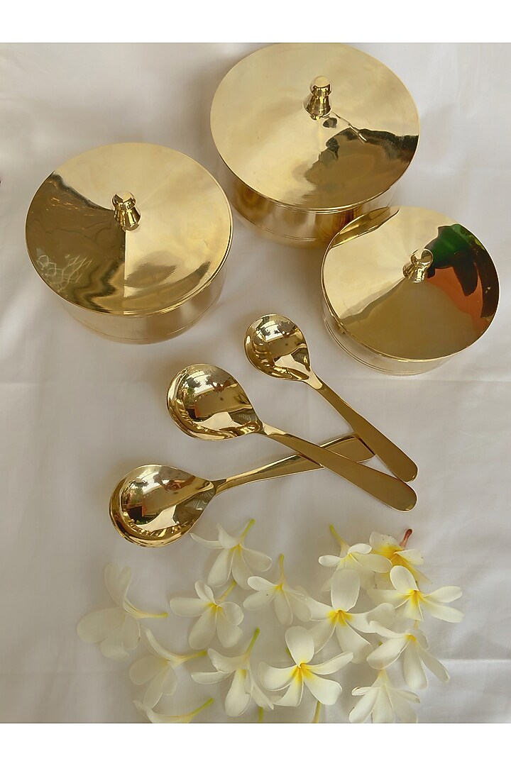 Gold Kansa Serving Bowl (Set of 6) by Abel House at Pernia's Pop Up Shop