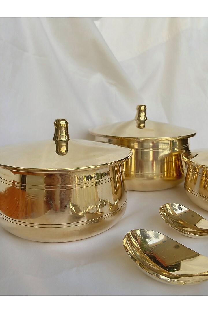 Gold Kansa Serving Bowl (Set of 6) by Abel House at Pernia's Pop Up Shop