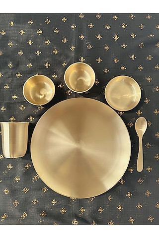 Gold Magnifique Kansa Dinner (Set of 6) by Abel House