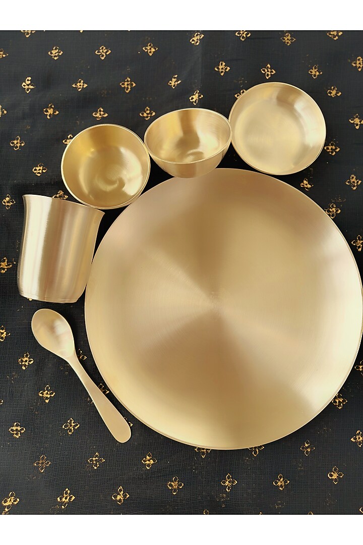 Gold Magnifique Kansa Dinner (Set of 6) by Abel House at Pernia's Pop Up Shop