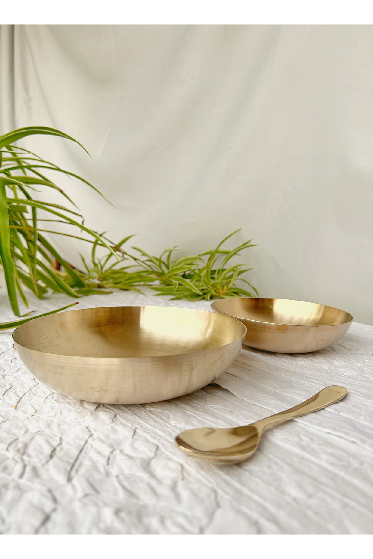 Gold Kansa Kinnam Bowls (Set of 2) by Abel House at Pernia's Pop Up Shop