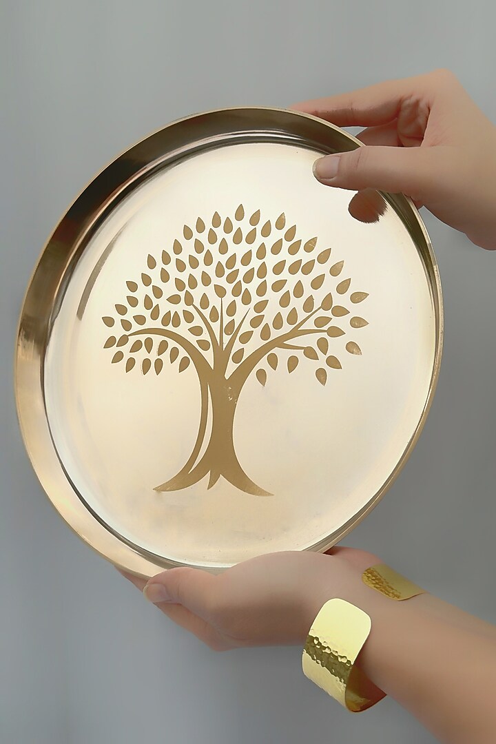 Gold Kansa Thali (Set of 5) by Abel House at Pernia's Pop Up Shop