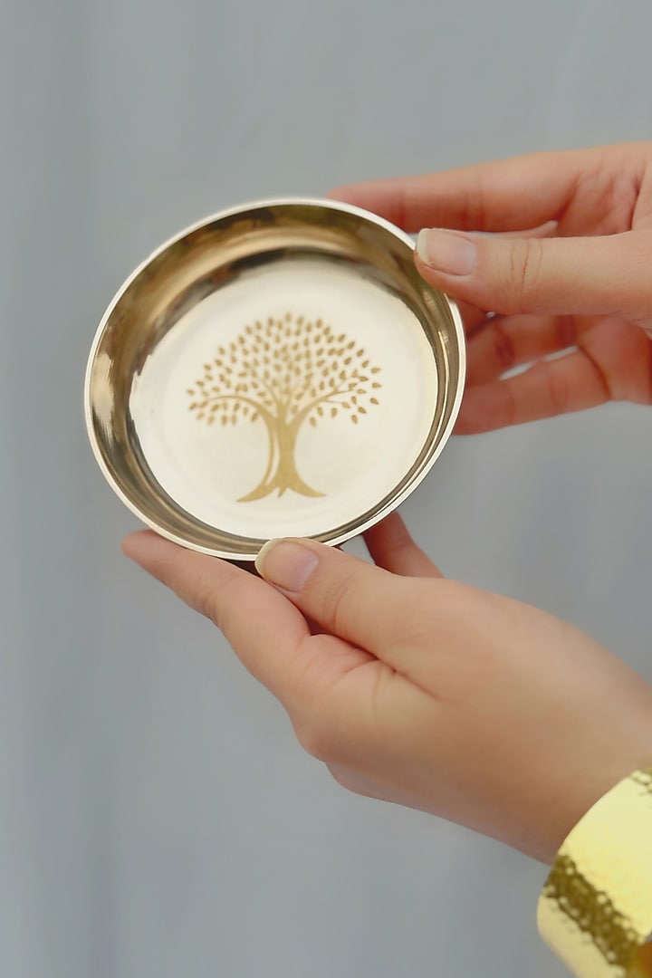 Gold Kansa Thali (Set of 5) by Abel House at Pernia's Pop Up Shop