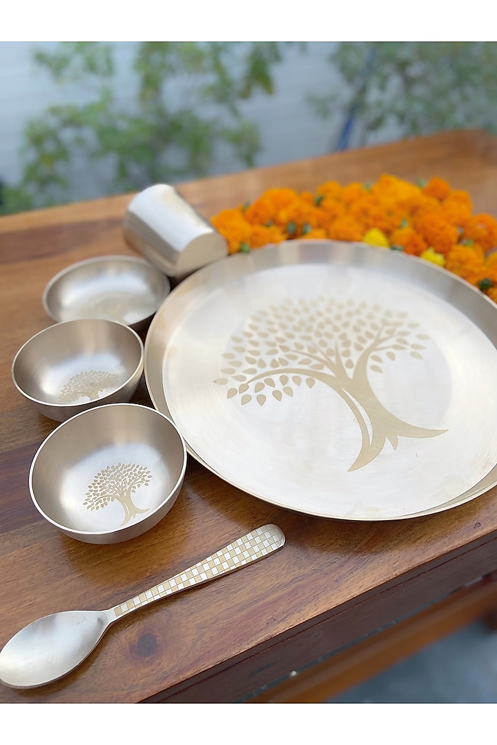 Bronze Kansa Thali (Set of 6) by Abel House at Pernia's Pop Up Shop