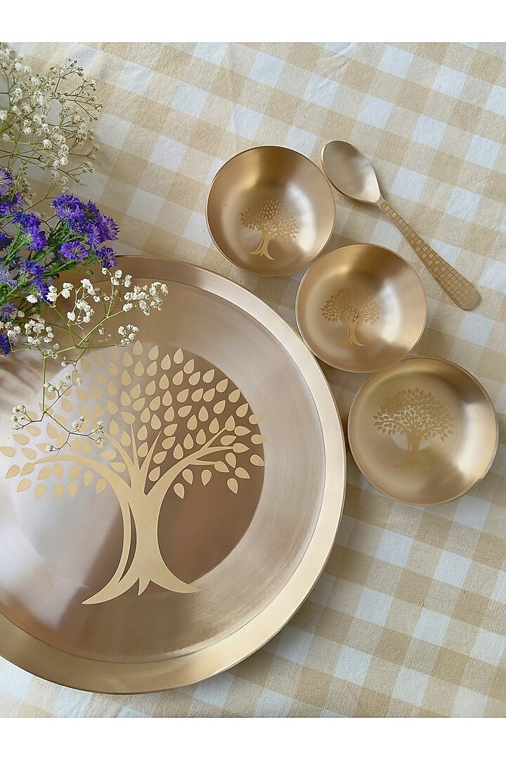 Bronze Kansa Thali (Set of 6) by Abel House at Pernia's Pop Up Shop