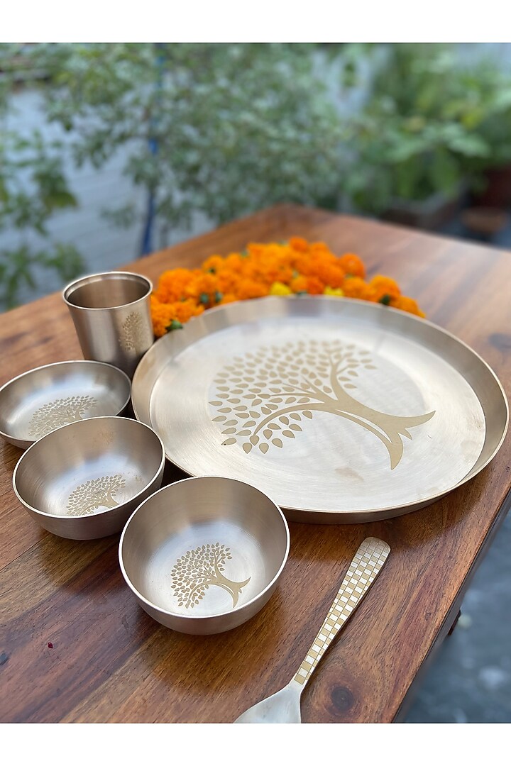Bronze Kansa Thali (Set of 6) by Abel House at Pernia's Pop Up Shop