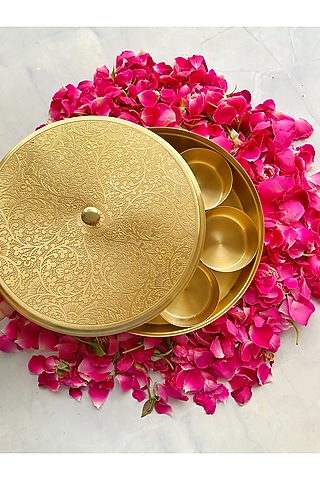 Gold Brass Spice Box by Abel House