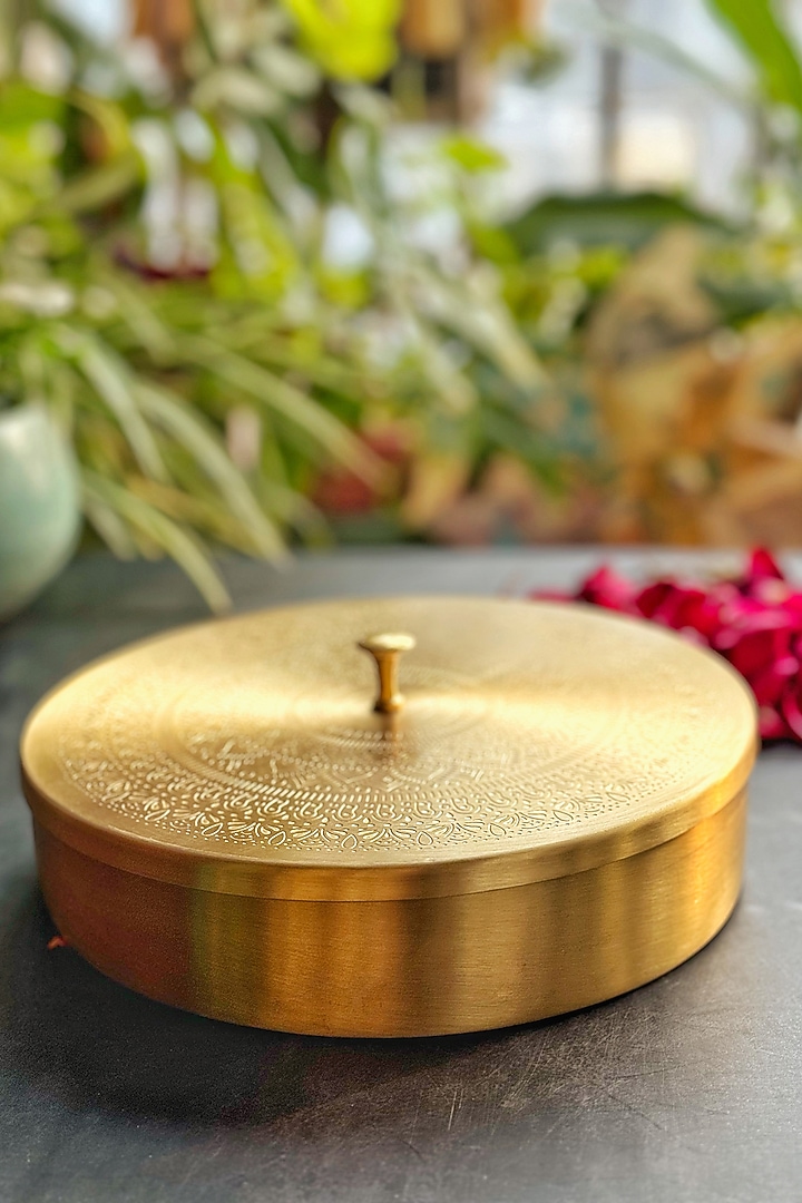 Gold Brass Spice Box (Set of 8) by Abel House at Pernia's Pop Up Shop