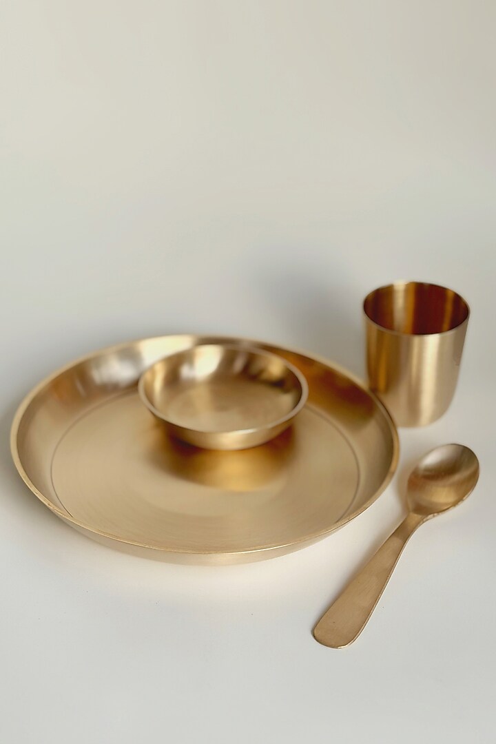Bronze Kansa Thali (Set Of 4) by Abel House at Pernia's Pop Up Shop