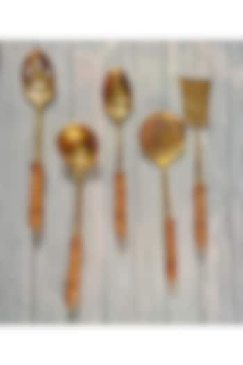 Gold Brass Ladle (Set of 5) by Abel House at Pernia's Pop Up Shop