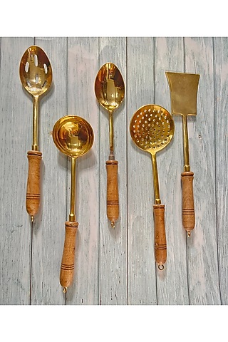 Gold Brass Ladle (Set of 5) by Abel House