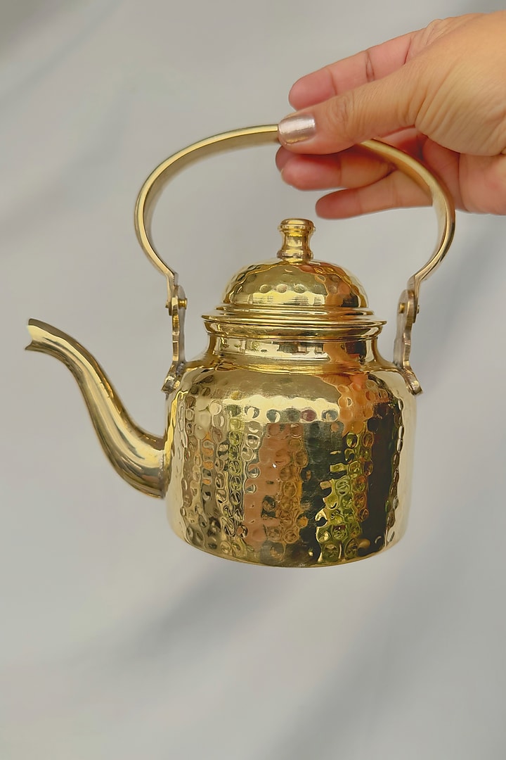 Gold Brass Tea Kettles by Abel House at Pernia's Pop Up Shop