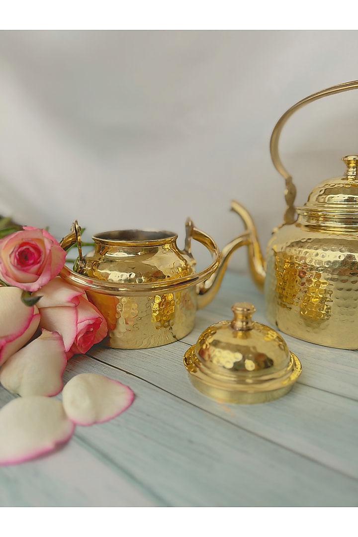 Gold Brass Tea Kettles by Abel House at Pernia's Pop Up Shop