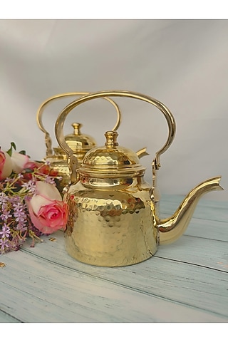 Gold Brass Tea Kettle by Abel House