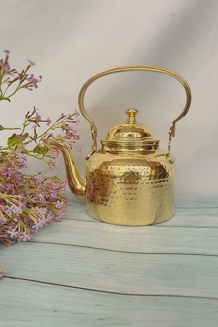 Gold Brass Tea Kettle by Abel House at Pernia's Pop Up Shop