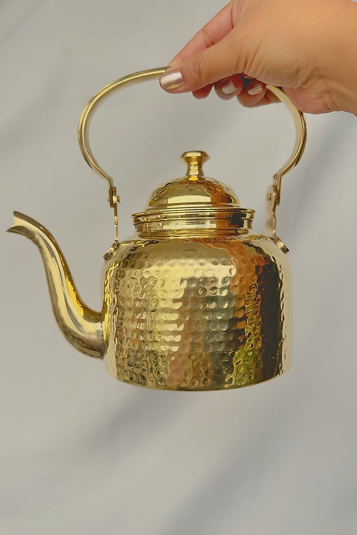 Gold Brass Tea Kettle by Abel House at Pernia's Pop Up Shop