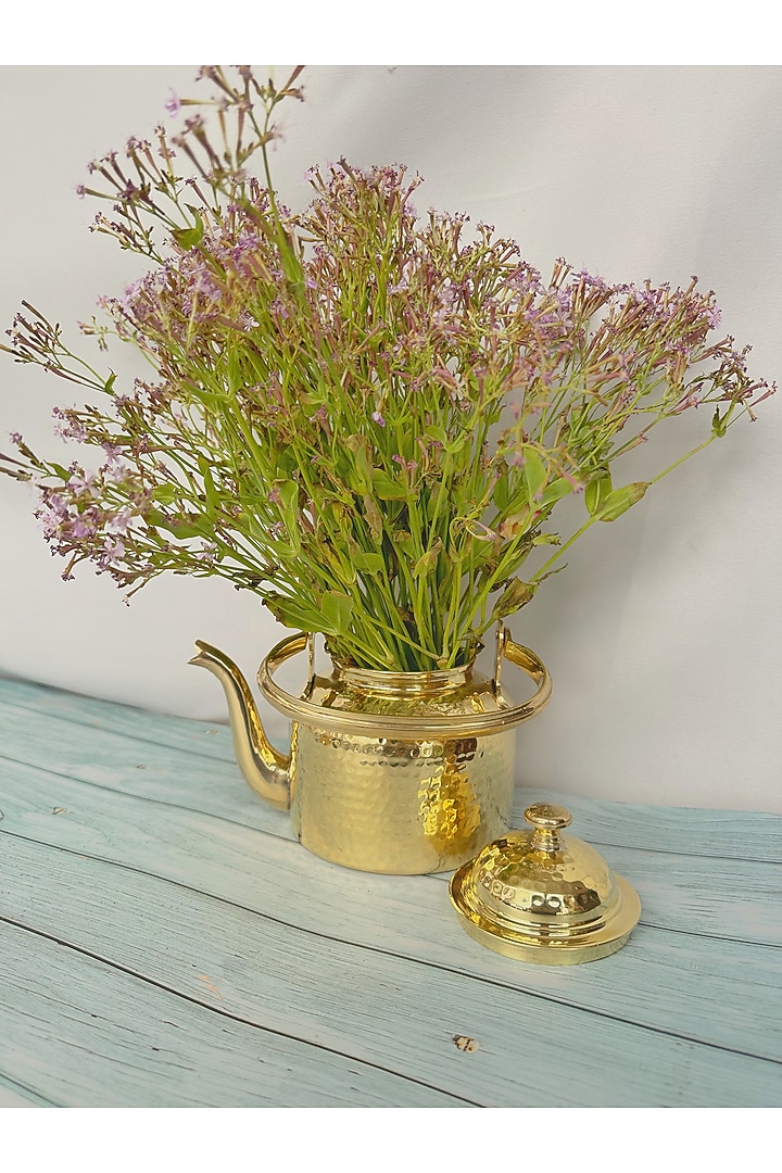 Gold Brass Tea Kettle by Abel House at Pernia's Pop Up Shop