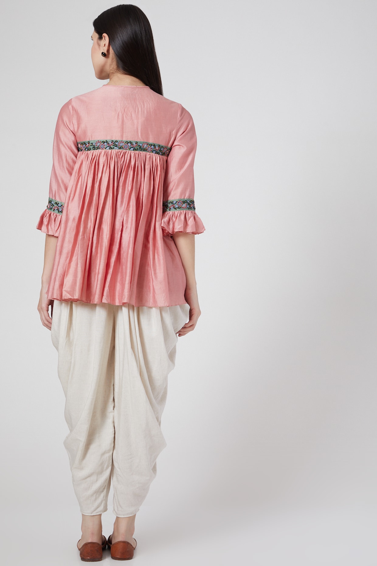 Rust Orange Off Shoulder Top Beige Khadi Tulip Pants Set | Kurti designs  latest, Khadi, Tulip pants