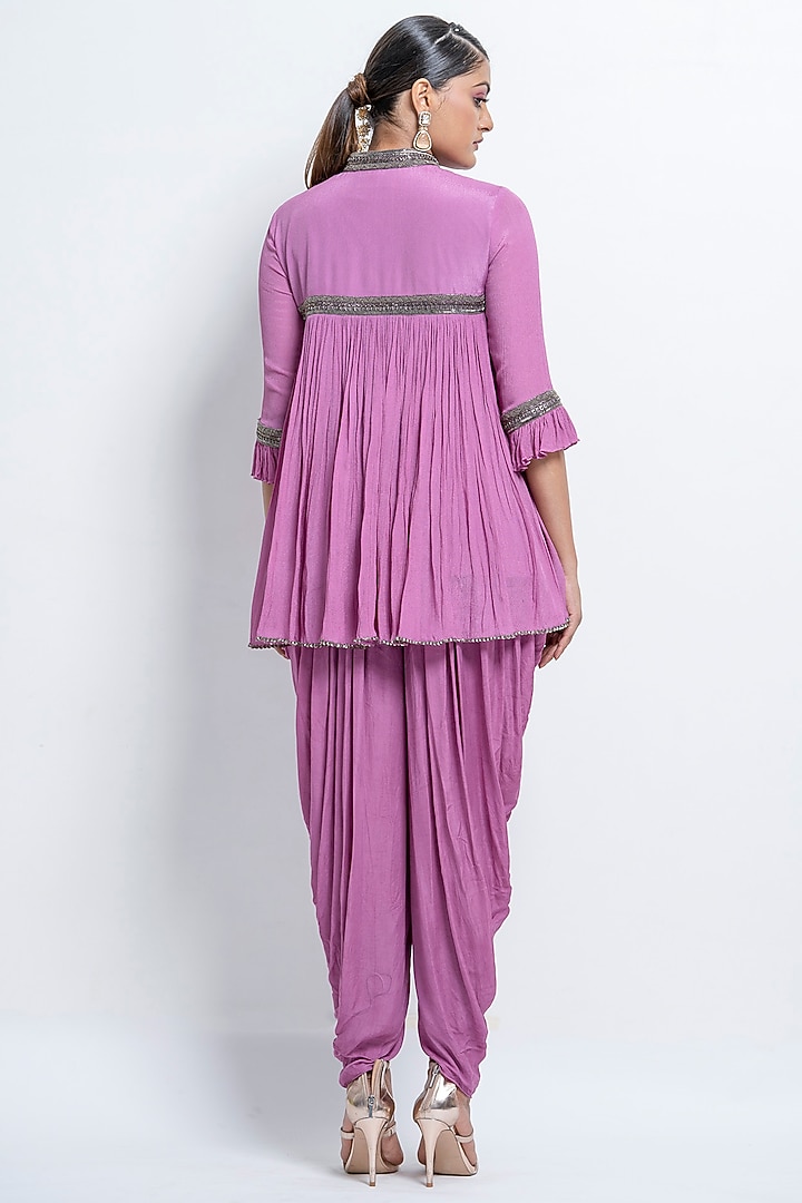 Lilac Modal Dhoti Set by Abstract by Megha Jain Madaan at Pernia's Pop Up Shop