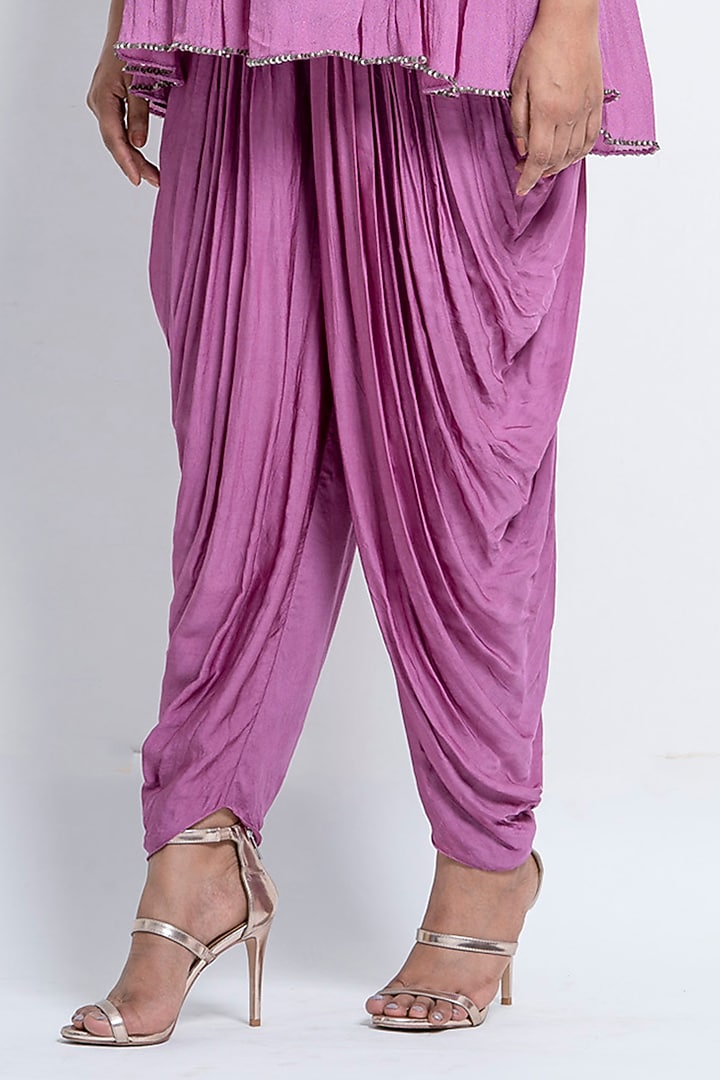 Lilac Modal Dhoti Set by Abstract by Megha Jain Madaan at Pernia's Pop Up Shop