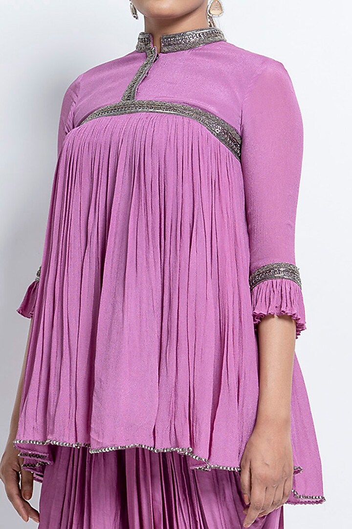 Lilac Modal Dhoti Set by Abstract by Megha Jain Madaan at Pernia's Pop Up Shop