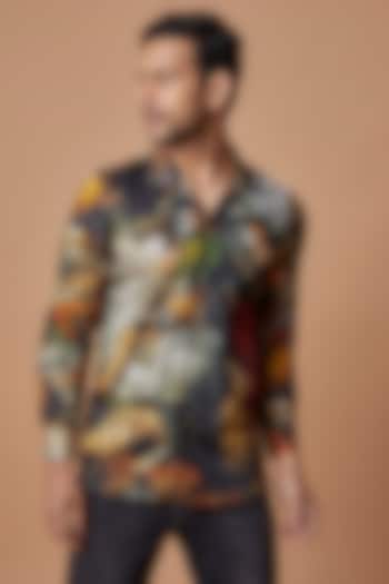 Multi-Colored Cotton Digital Printed Shirt by Amalfi By Mohid Merchant