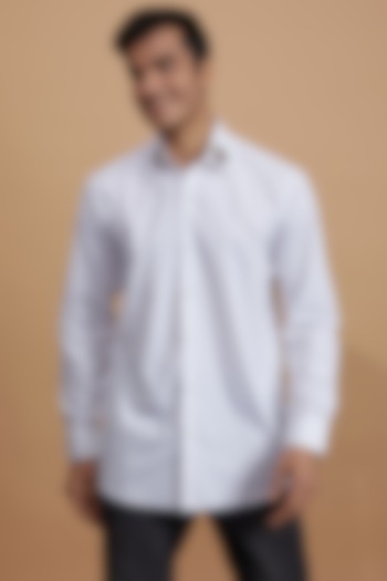 White Cotton Embroidered Party Wear Shirt by Amalfi By Mohid Merchant at Pernia's Pop Up Shop