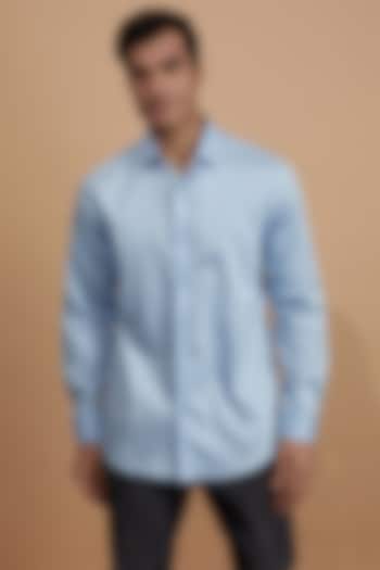 Blue Cotton Embroidered Party Wear Shirt by Amalfi By Mohid Merchant at Pernia's Pop Up Shop