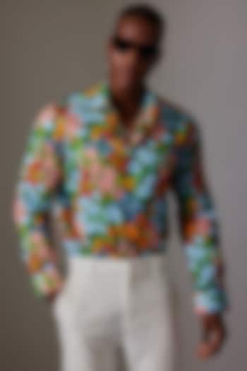 Multi-Colored Cotton Printed Shirt by Amalfi By Mohid Merchant