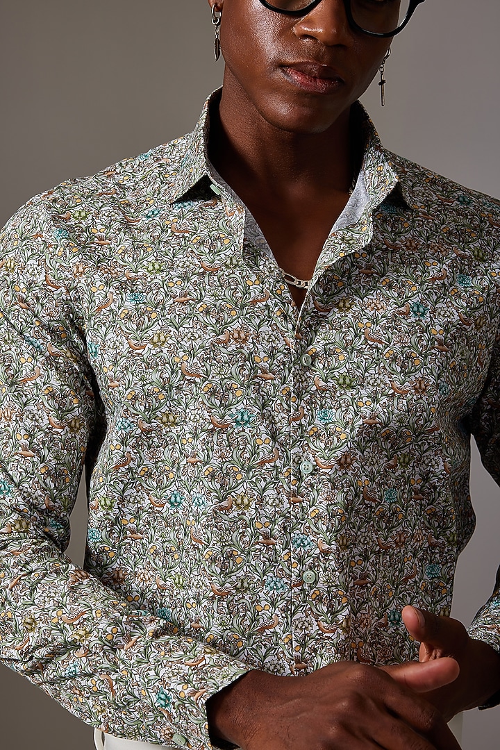 Multi-Colored Cotton Printed Wedding Shirt by Amalfi By Mohid Merchant at Pernia's Pop Up Shop