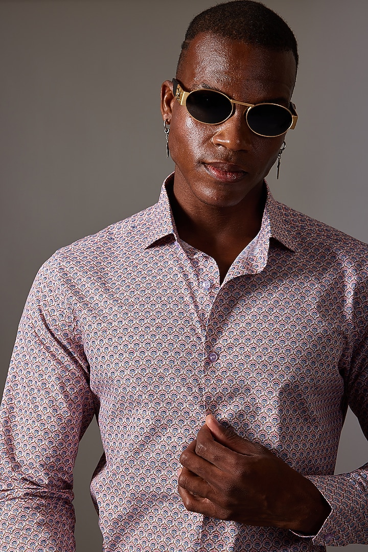 Multi-Colored Cotton Printed Wedding Shirt by Amalfi By Mohid Merchant at Pernia's Pop Up Shop