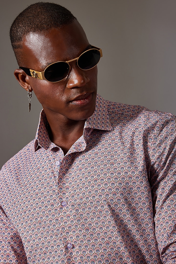 Multi-Colored Cotton Printed Wedding Shirt by Amalfi By Mohid Merchant at Pernia's Pop Up Shop