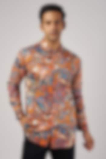 Multi-Colored Cotton Digital Printed Shirt by Amalfi By Mohid Merchant