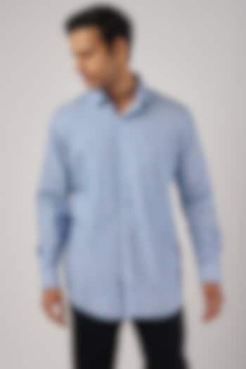 Blue Cotton Triangle Digital Printed Shirt by Amalfi By Mohid Merchant