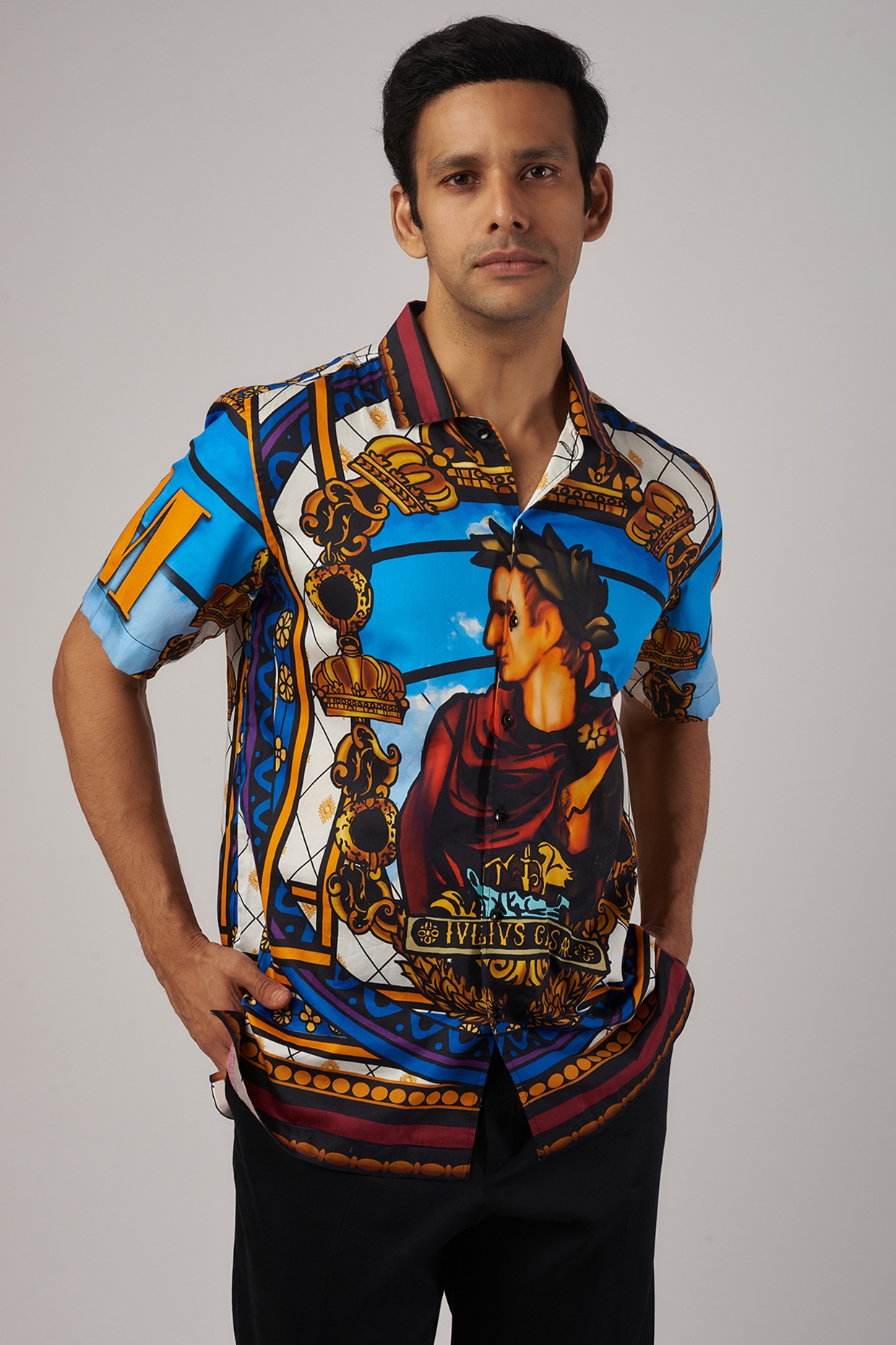 MORGAN AMALFI WONDERS HAND WOVEN COTTON PATCHWORK SHIRT main image 1