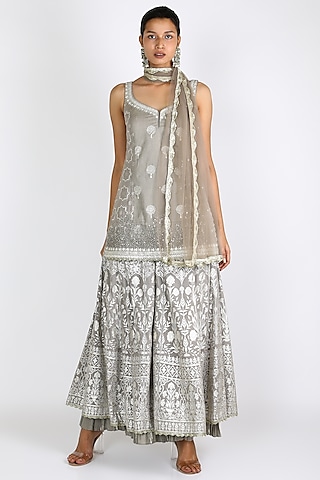 Grey Sharara Set by azuli by nikki