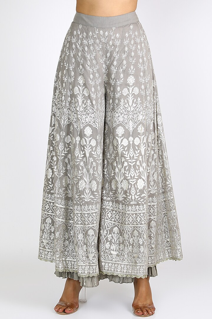 Grey Wedding Sharara Set by azuli by nikki at Pernia's Pop Up Shop