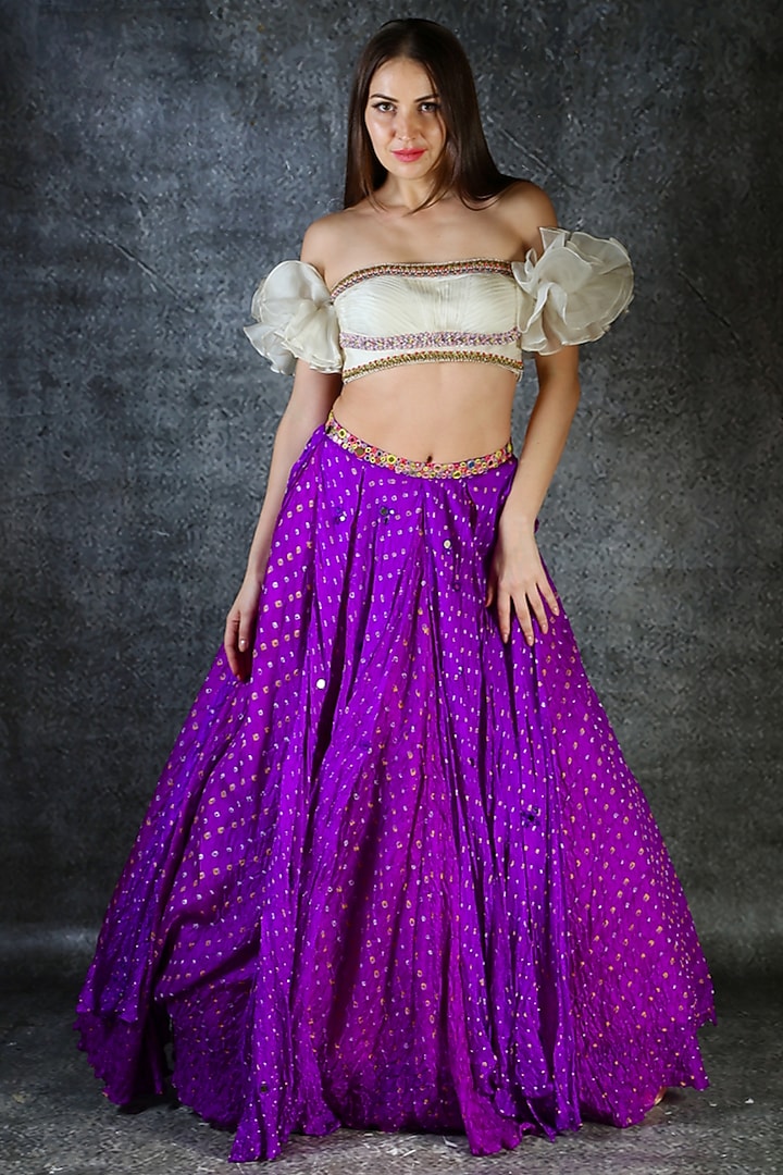 Ivory Silk Draped Skirt Set by azuli by nikki at Pernia's Pop Up Shop