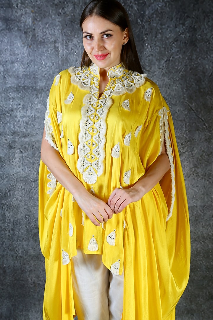 Turmeric Yellow Embroidered Kaftan Set by azuli by nikki at Pernia's Pop Up Shop