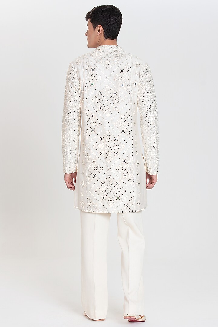 Ivory Chanderi Kurta Set by Abhinav Mishra Men at Pernia's Pop Up Shop
