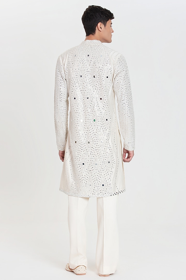 Ivory Chanderi Kurta Set by Abhinav Mishra Men at Pernia's Pop Up Shop