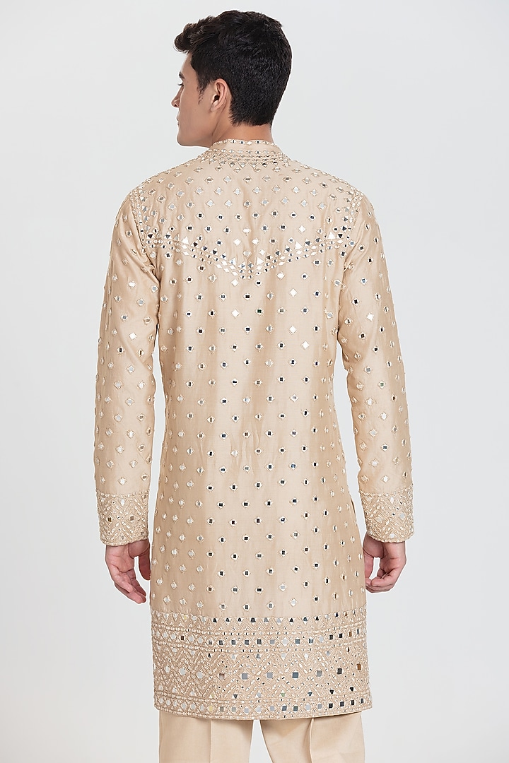 Ivory Chanderi Kurta Set by Abhinav Mishra Men at Pernia's Pop Up Shop