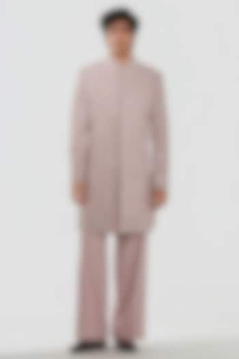 Lilac Chanderi Mirror Work Groom Sherwani Set by Abhinav Mishra Men at Pernia's Pop Up Shop