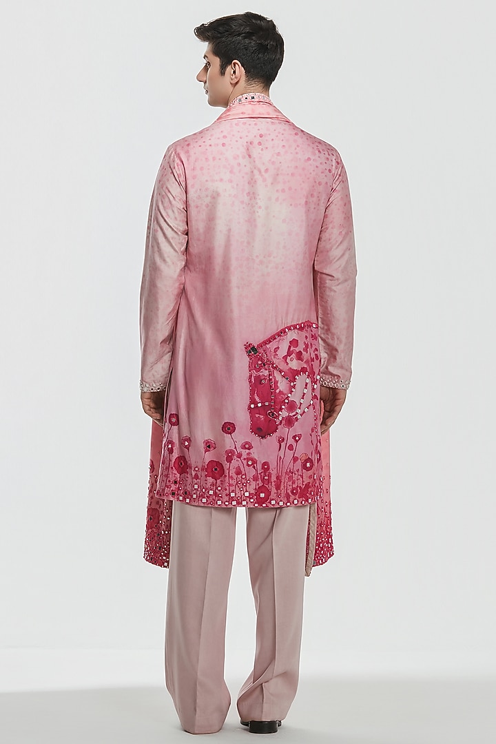 Multi-Colored Chanderi Threadwork Kurta Set by Abhinav Mishra Men at Pernia's Pop Up Shop