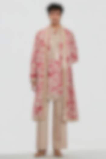 Multi-Colored Chanderi Mirror Work Kurta Set by Abhinav Mishra Men at Pernia's Pop Up Shop